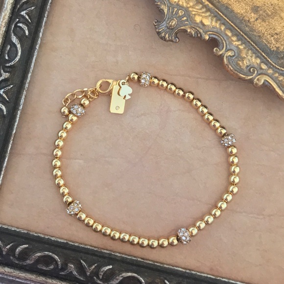 KATE SPADE • Gold How Charming Beaded Bracelet - Picture 6 of 6